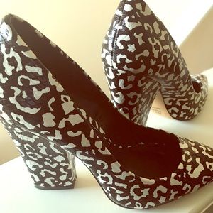 Black and white heels